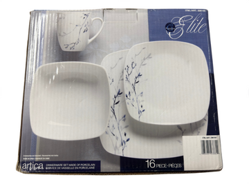 GIBSON ÉLITE - Service de vaisselles en porcelaine ARTICA 16 pièces