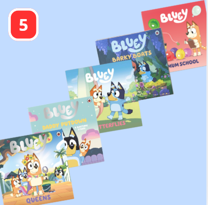 BLUEY COFFRET DE 5 LIVRES + POSTER - ANGLAIS