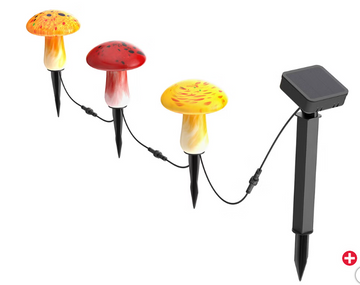 Infinity X1 : Lampes solaires de jardin en verre en forme de champignon, lot de 3