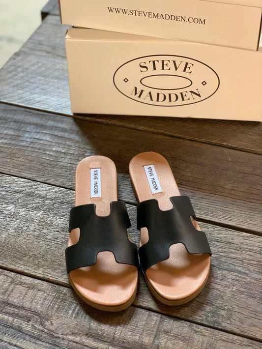 Steve Madden - Claquettes en cuir pour femmes