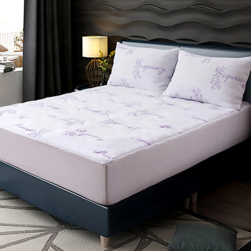 S&CO HOME - Quilted Queen Size Lavender Infused Mattress Protector