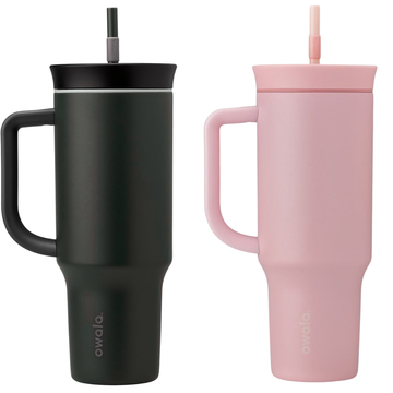 Owala Gobelet de voyage isotherme à triple couche, en acier inoxydable, avec couvercle résistant aux déversements, paille et poignée de transport, sans BPA, 1 200 ml
