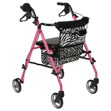 Medline® - Ultralight wallet on wheels and zebra print - Brilliant pink frame