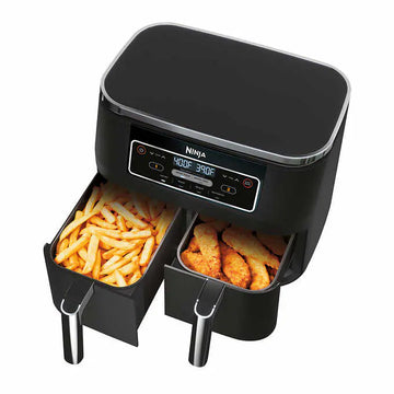 Ninja Foodi-Hot air fryer with two 4-in-1 baskets with Dualzone 8 Pintages technology