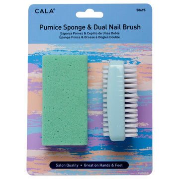 CALA - ÉPONGE PIERRE PONCE ET BROSSE À ONGLES DOUBLE