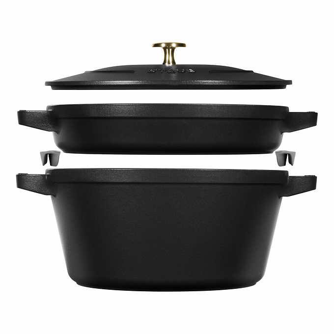 Staub - Set of stackable cast iron casseroles, small, 3 rooms