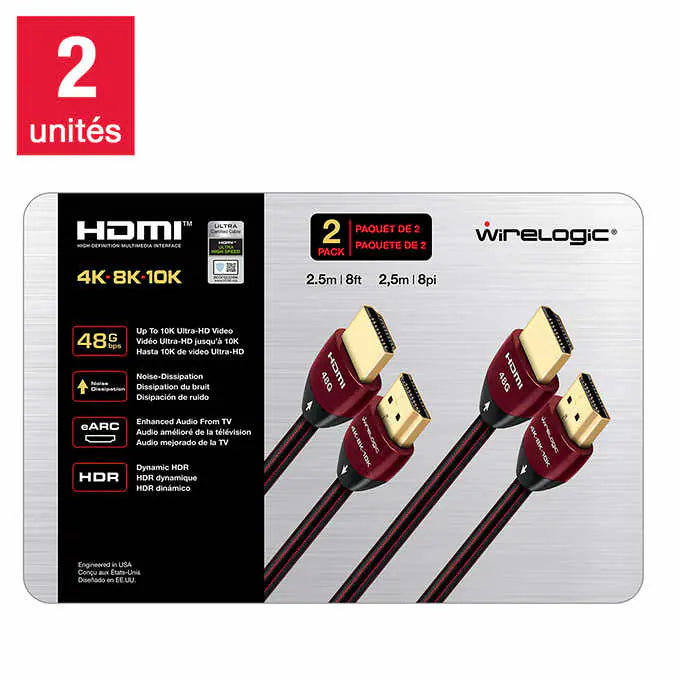 Wirelogic - 48GB HDMI 8PI PAQUET DE 2