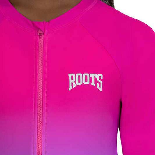 Rashguard roots combination with long sleeves and zipper for girls