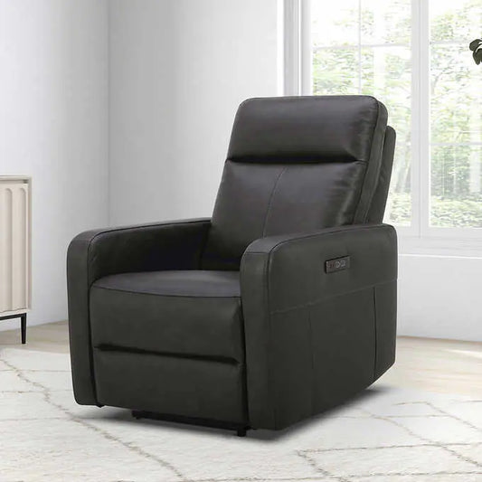 Gilman Creek - Electric tilting chair in first quality leather dark gray