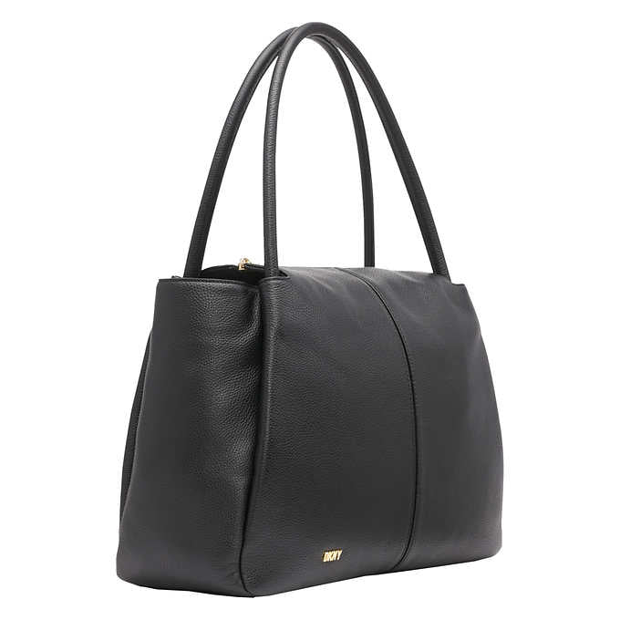 Dkny black leather tote best sale