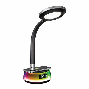 Lampe de  bureau à DEL avec chargement sans fil et base à changement de couleur arc-en-ciel