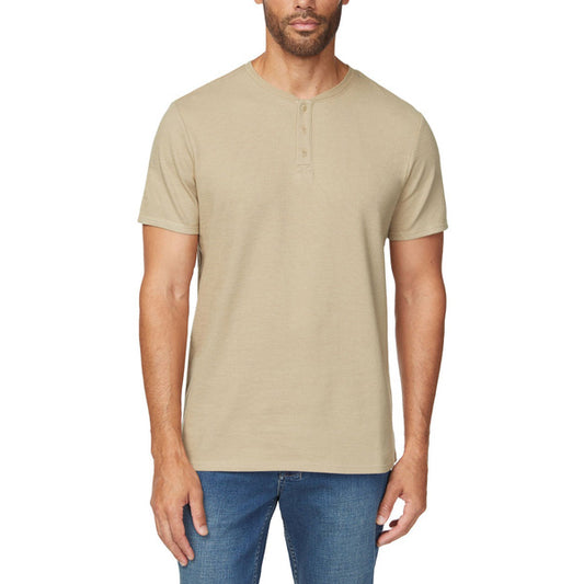 Buffalo - Chemise à manches courtes Henley pour homme