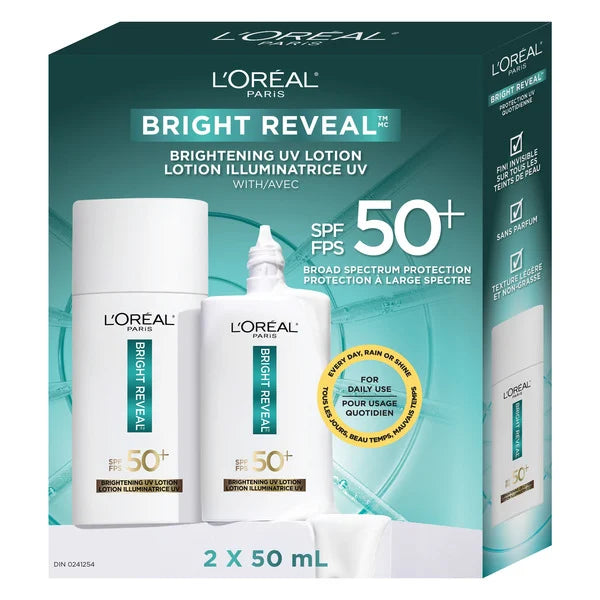 L'Oreal Paris Bright Reveal - Crème hydratante éclaircissante quotidienne pour le visage FPS 50