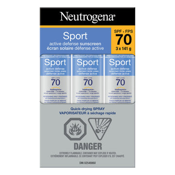 Écran solaire en vaporisateur Sport Active Defense Neutrogena FPS 70, 3 x 141g