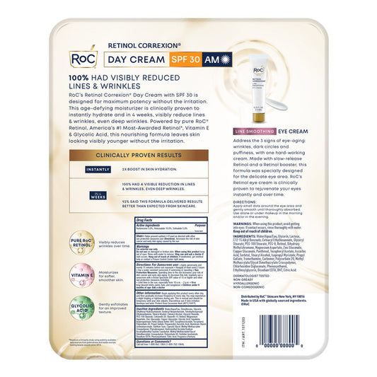 Crème contour des yeux Roc Jour ou Nuit et Vitamine, 37 g, lot de 2