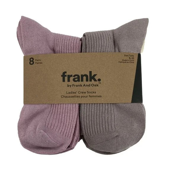 Frank - Chaussettes mi-mollet pour femme | 8 paires | Tailles 6-10 | Couleurs variées
