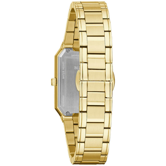 Bulova classic quartz watch for Women in golden stainless steel with 97p157 diamonds