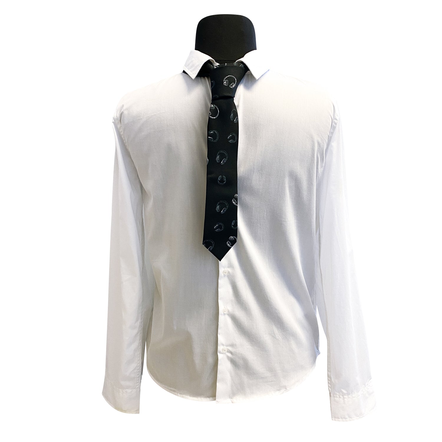 Dex chemise blanche avec cravate bleue écouteurs garcon